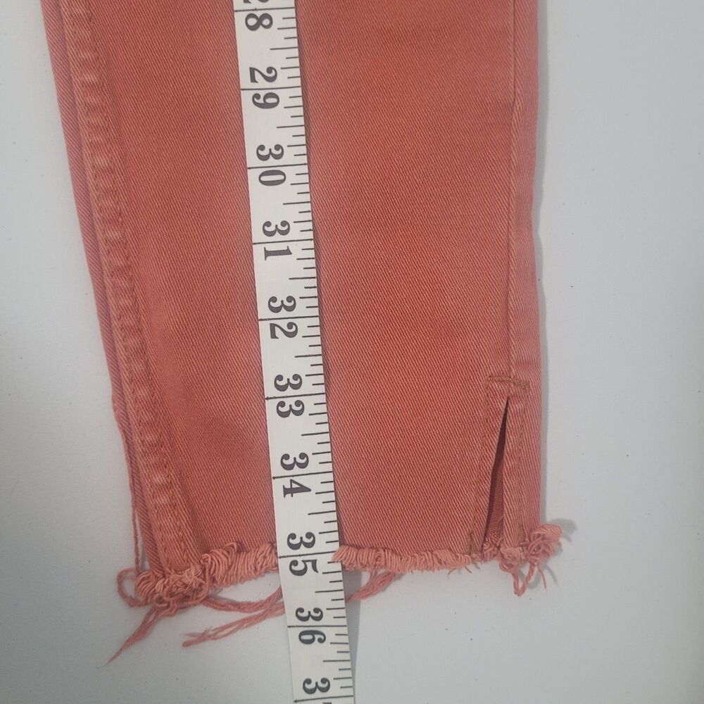 Kensie Vintage Lux Ultimate High Rise Skinny Distressed Jeans Red Raw Hem 8/28 - Picture 6 of 11